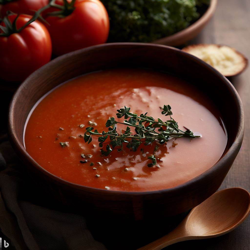 Sopa de Tomate e Manjericão